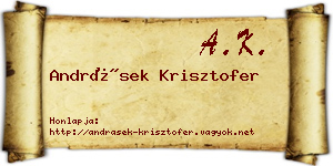 Andrásek Krisztofer névjegykártya