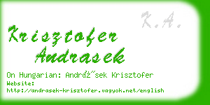 krisztofer andrasek business card